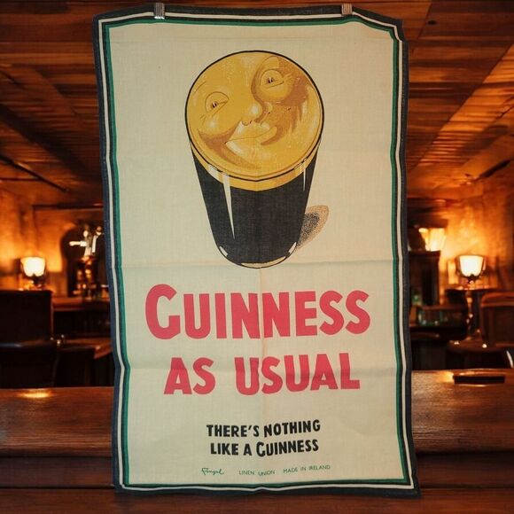 Guinness Other - Rare Fingal Linens Guinness As Usual Fabric Art